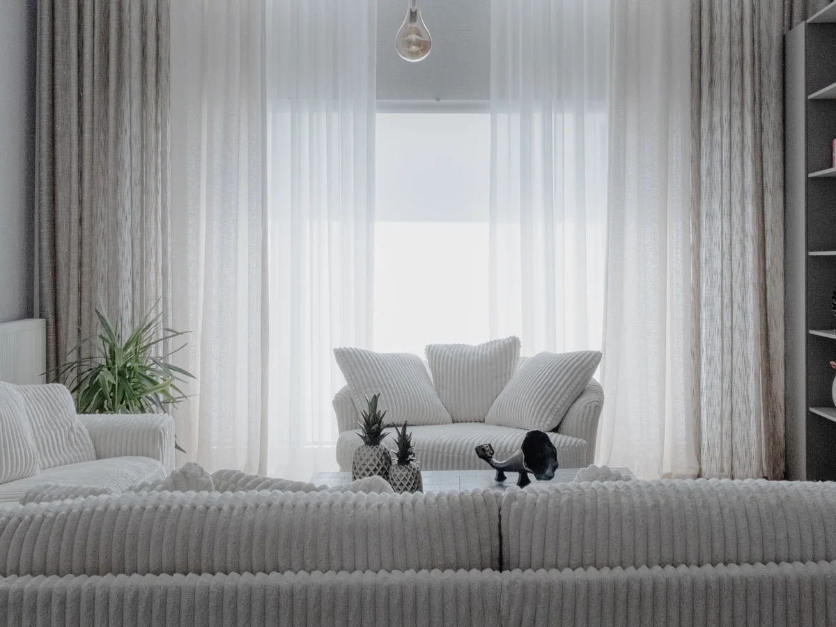 A sectional sofa arranged for family movie night in a comfortable living room